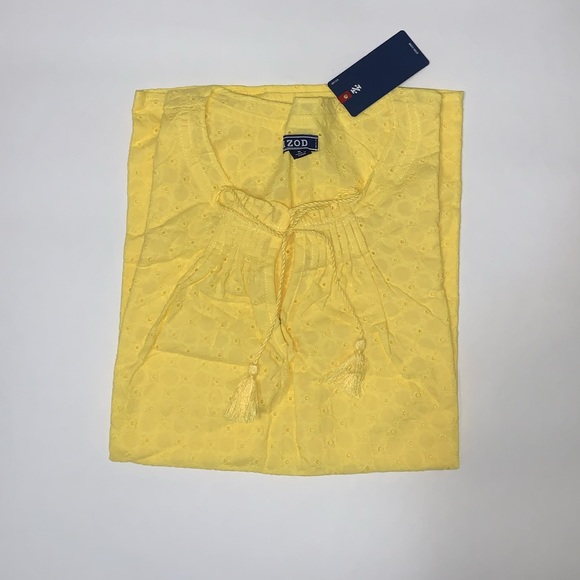 NWT IZOD Tank Top Yellow Lace with Ties - Picture 2 of 2